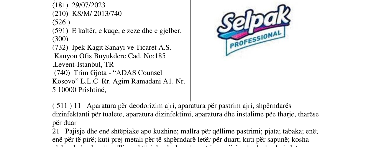 Zëri i markës Selpak Professional në buletin