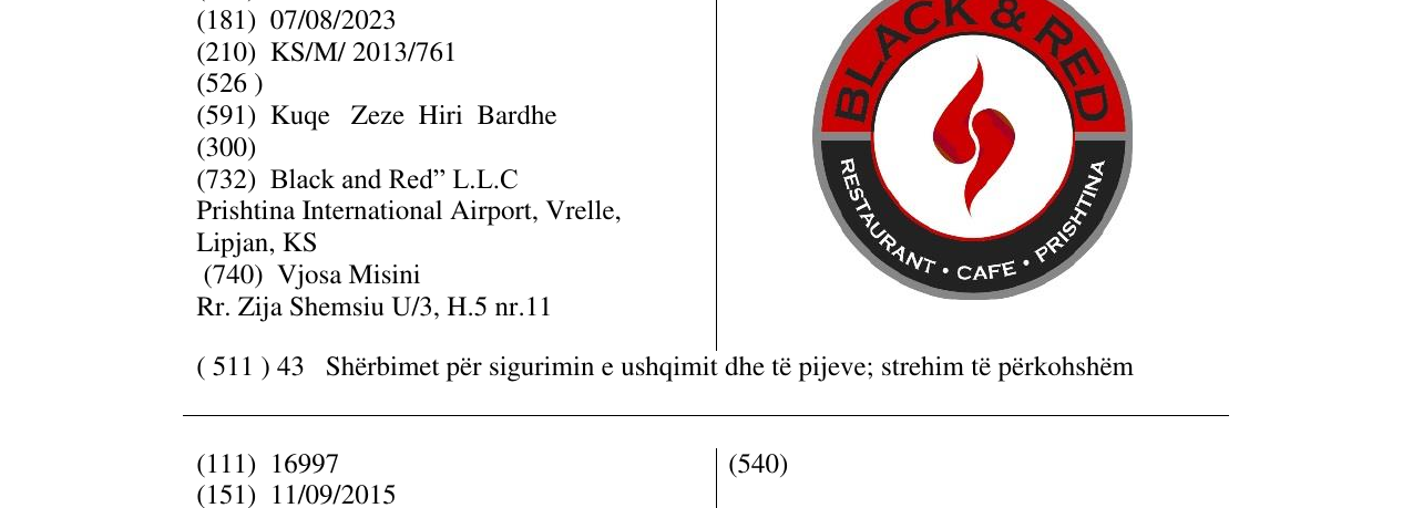 Zëri i markës BLACK & RED në buletin