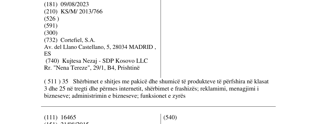 Zëri i markës SPRINGFIELD në buletin