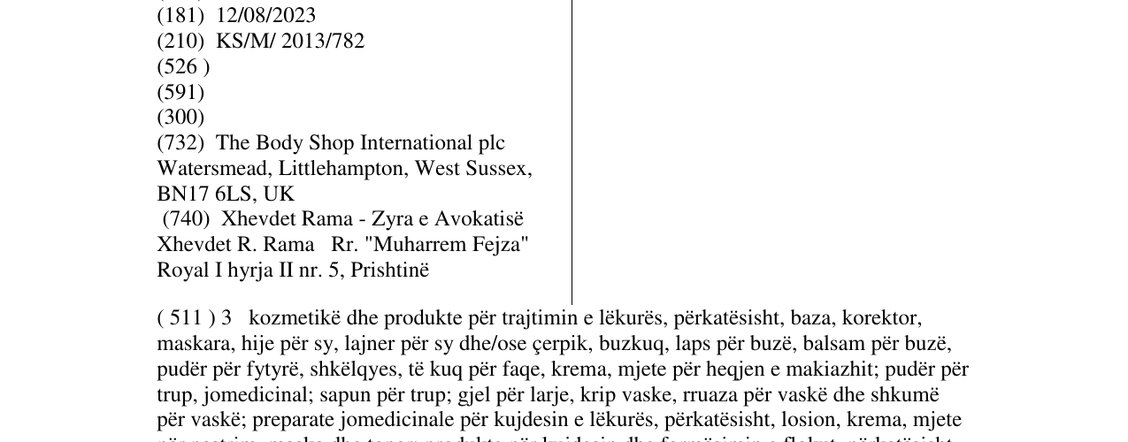 Zëri i markës THE BODY SHOP në buletin
