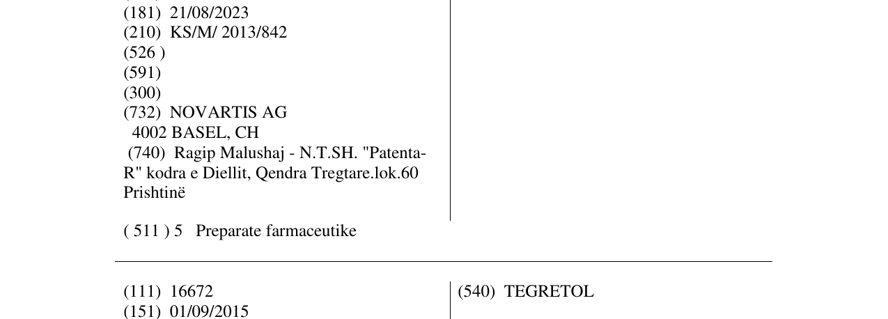 Zëri i markës VOLTAREN në buletin