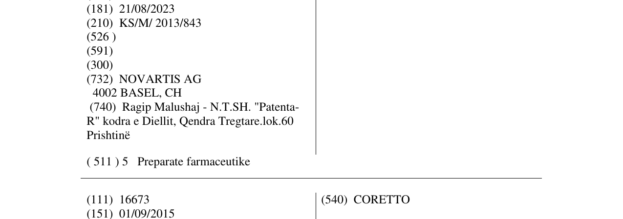 Zëri i markës TEGRETOL në buletin