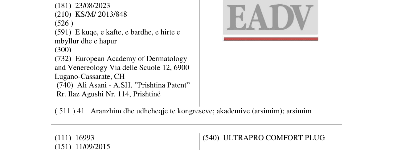 Zëri i markës EADV në buletin