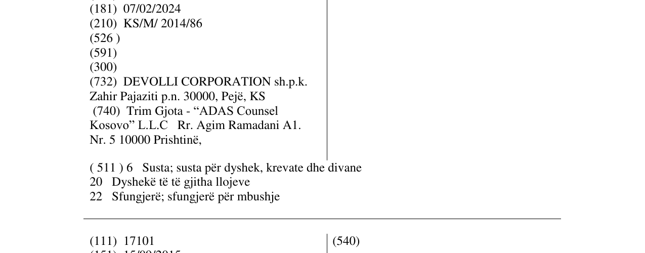 Zëri i markës COMODITA SOFT në buletin