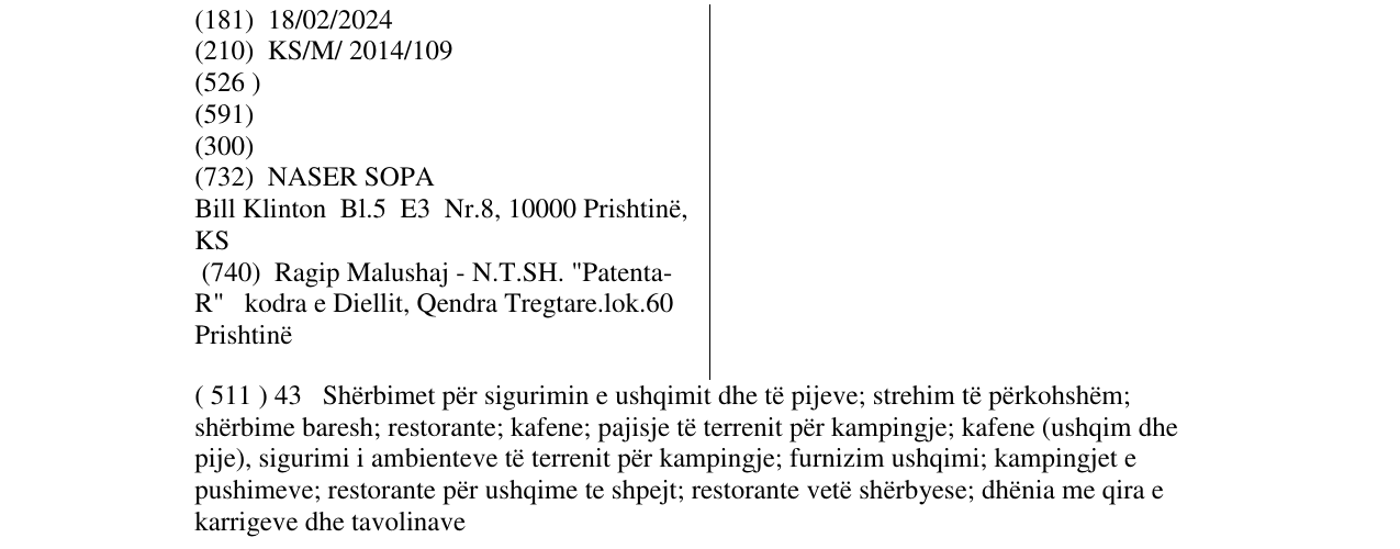 Zëri i markës Morena në buletin