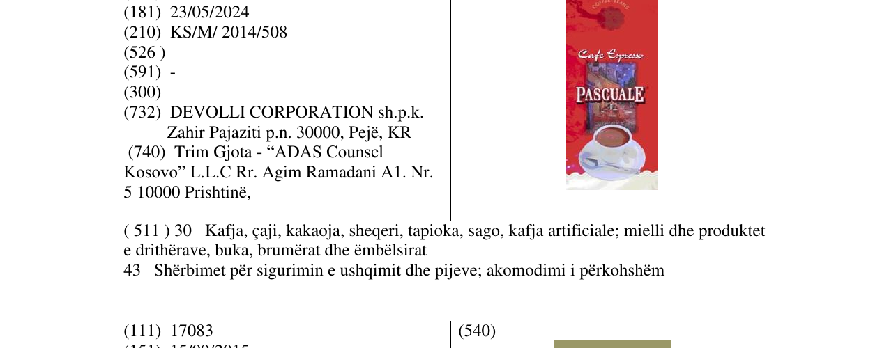 Zëri i markës Markë figurative në buletin