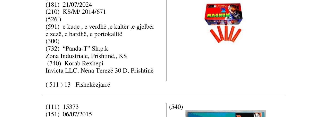 Zëri i markës MAGNUM 2 në buletin