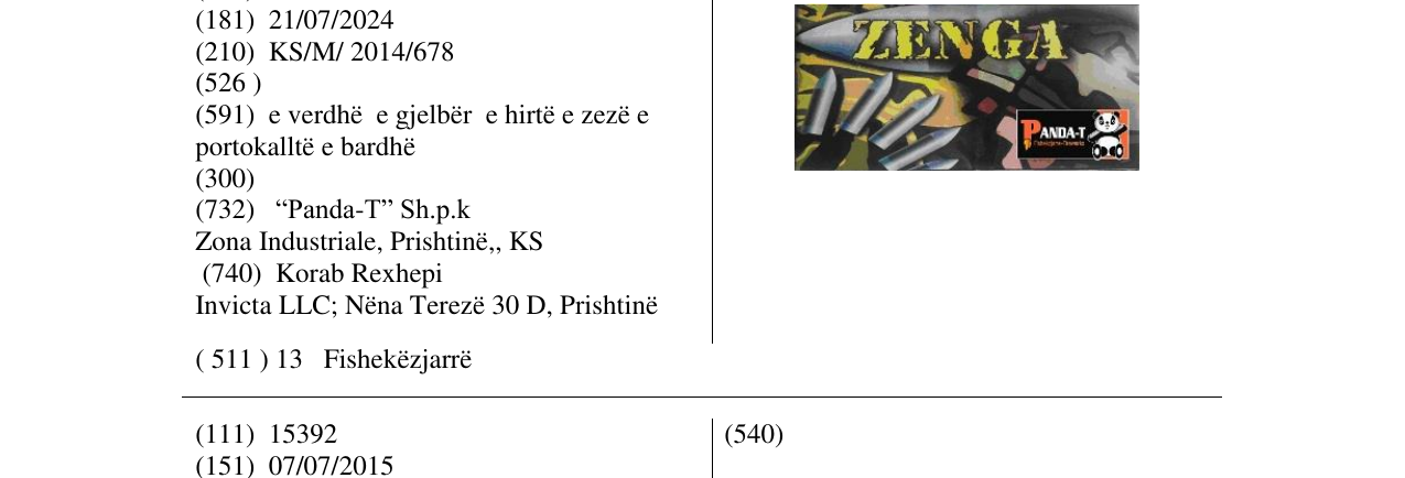 Zëri i markës ZENGA në buletin
