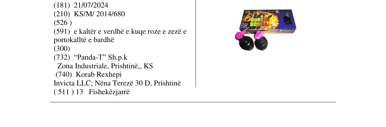 Zëri i markës BUNKER BOMBA në buletin
