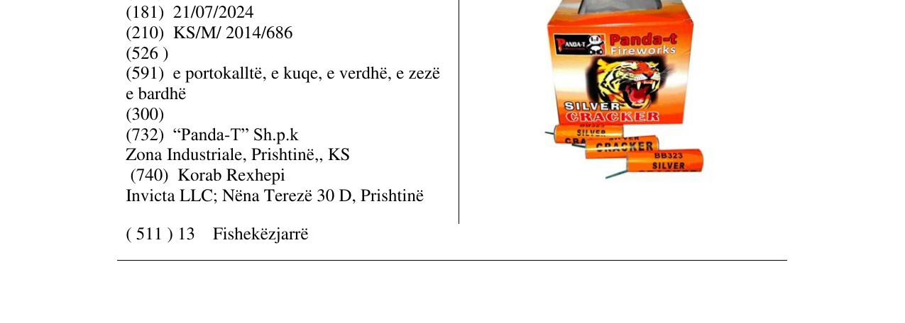 Zëri i markës SILVER CRACKER në buletin