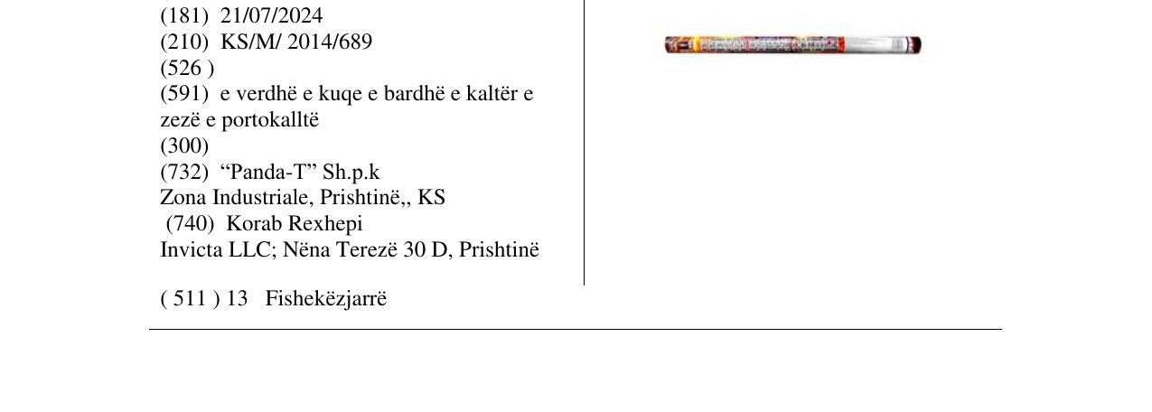 Zëri i markës 8 SHOTS ROMAN CANDLE në buletin