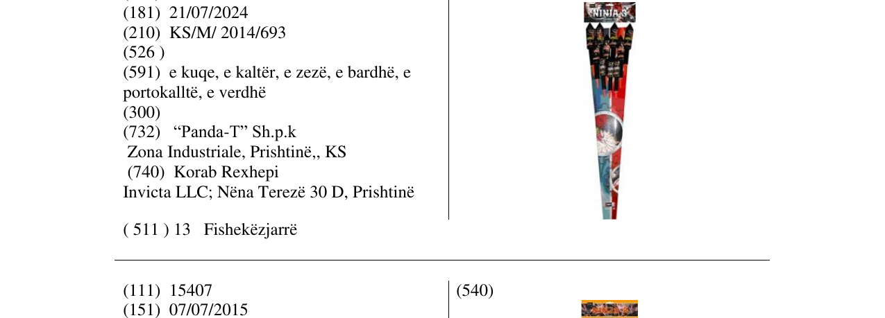Zëri i markës NINJA 3 në buletin