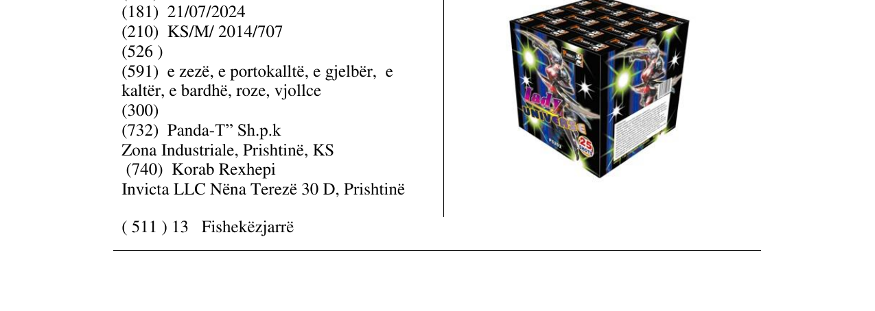 Zëri i markës Lady universe në buletin