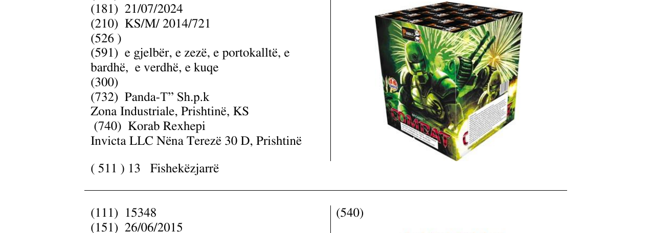 Zëri i markës Comrat në buletin