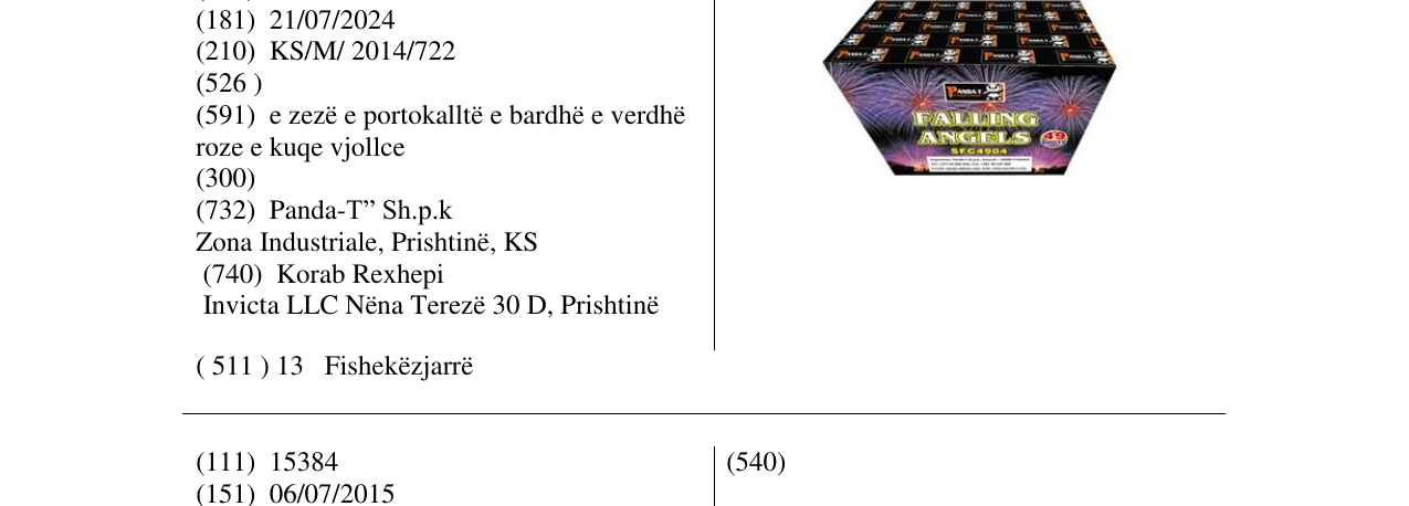 Zëri i markës FALLING ANGELS në buletin