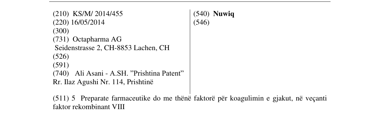 Zëri i markës Nuwiq në buletin