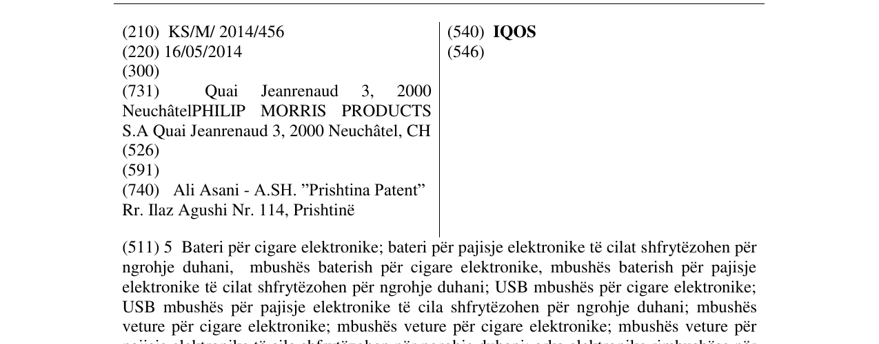 Zëri i markës IQOS në buletin