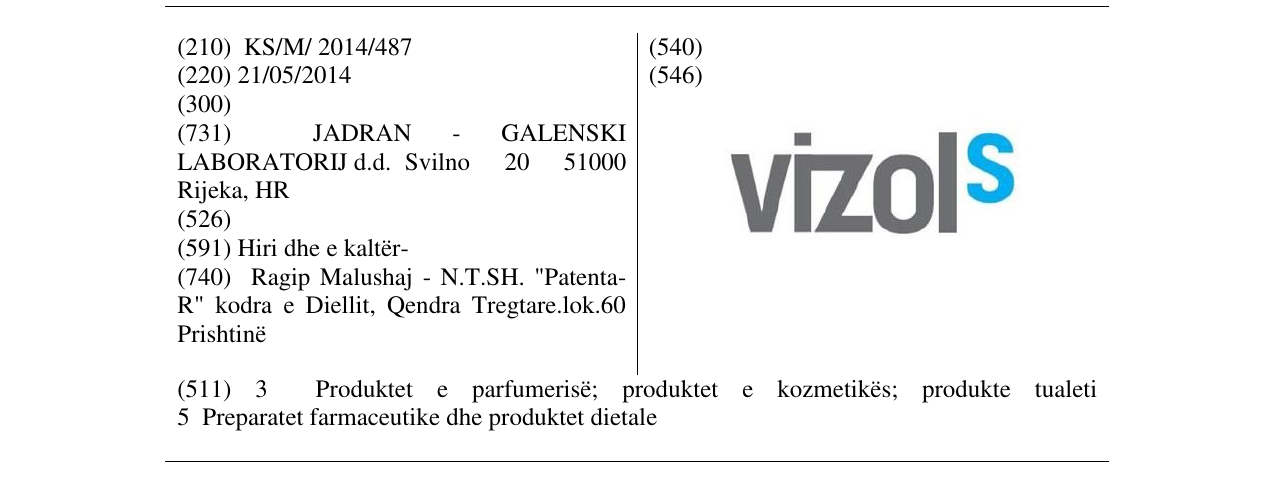 Zëri i markës vizolS në buletin