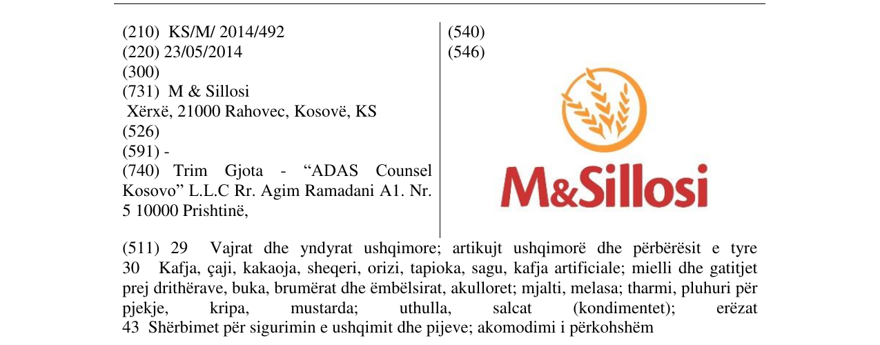 Zëri i markës M&Sillosi në buletin