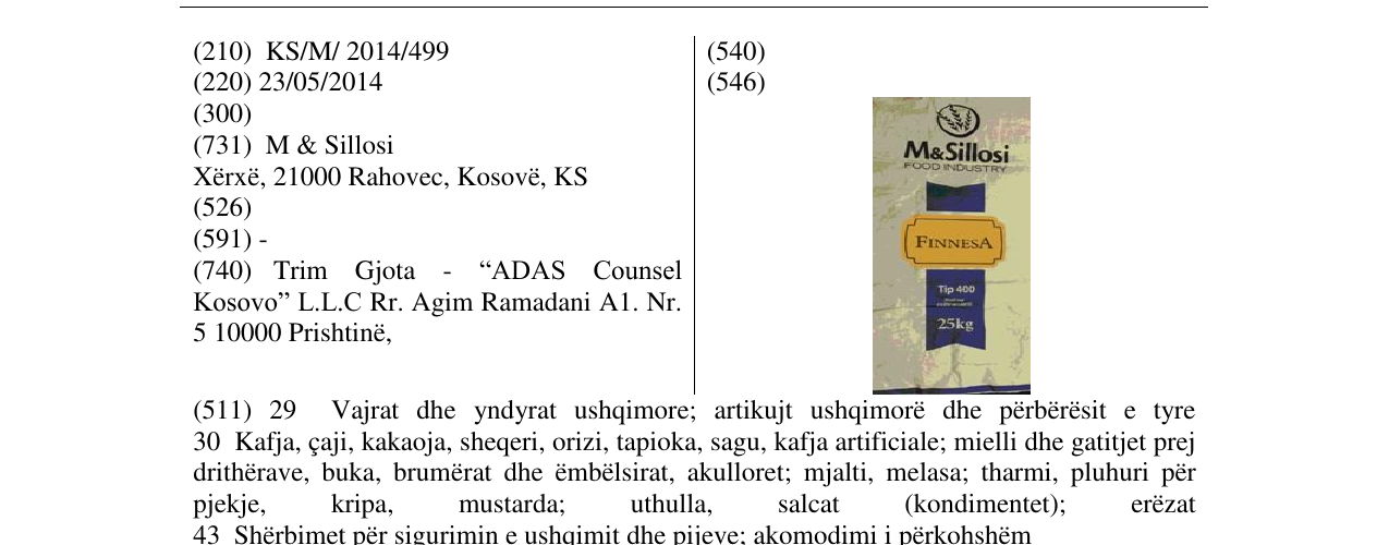 Zëri i markës M&Sillosi Tip 400 25kg në buletin