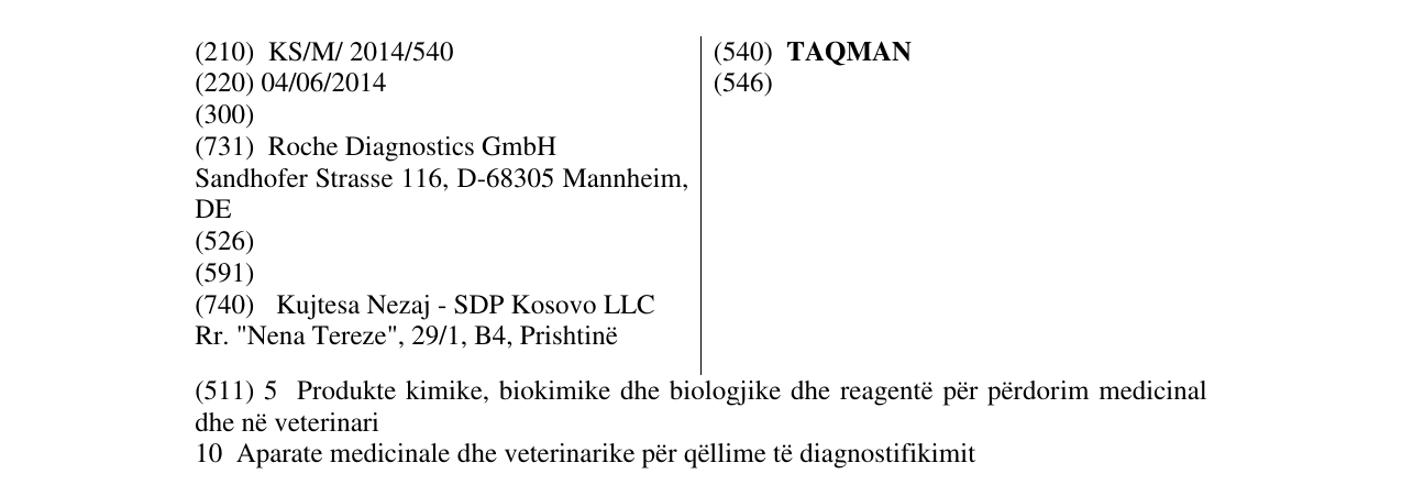 Zëri i markës TAQMAN në buletin