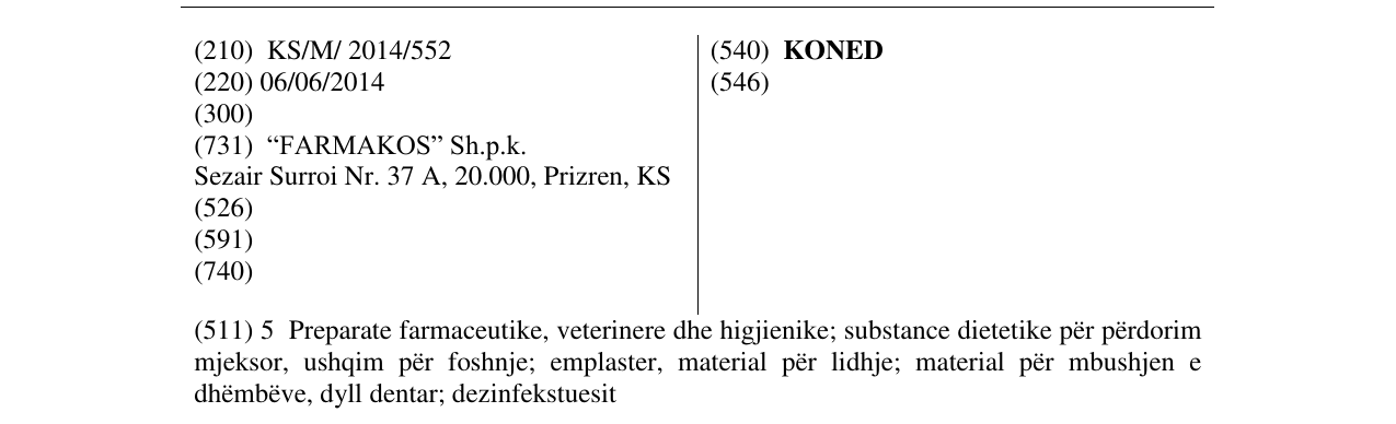 Zëri i markës KONED në buletin