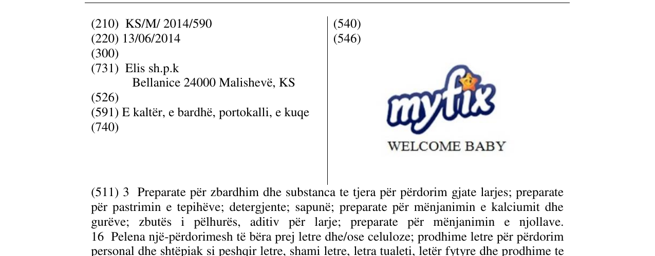 Zëri i markës Markë figurative në buletin