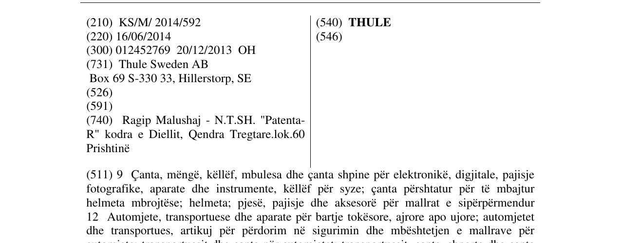 Zëri i markës THULE në buletin