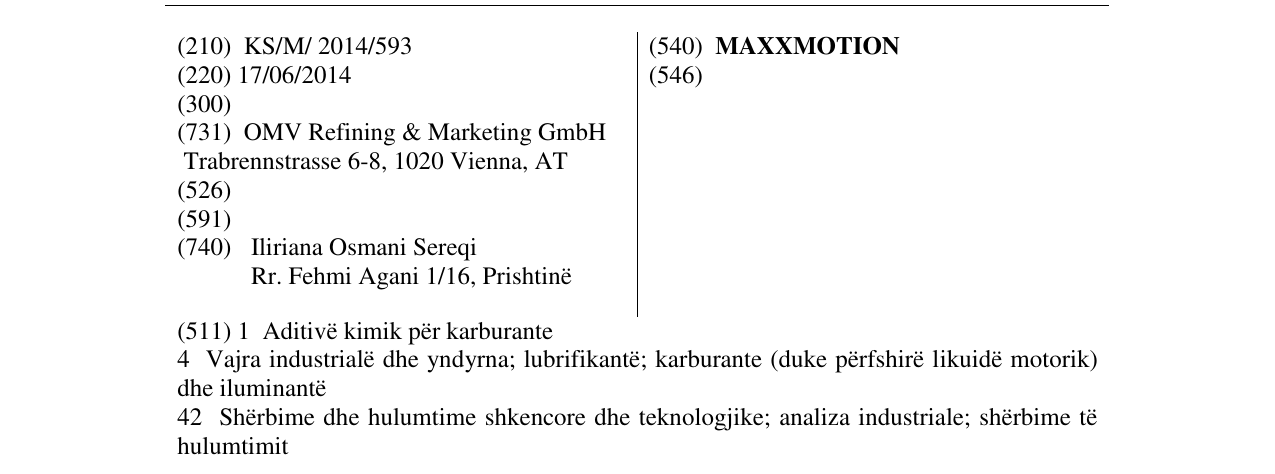 Zëri i markës MAXXMOTION në buletin