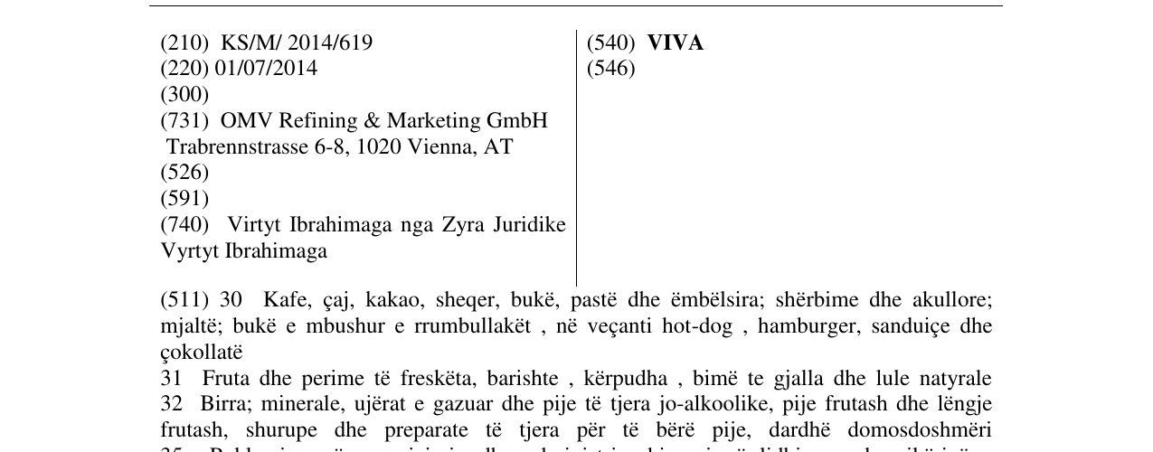 Zëri i markës VIVA në buletin