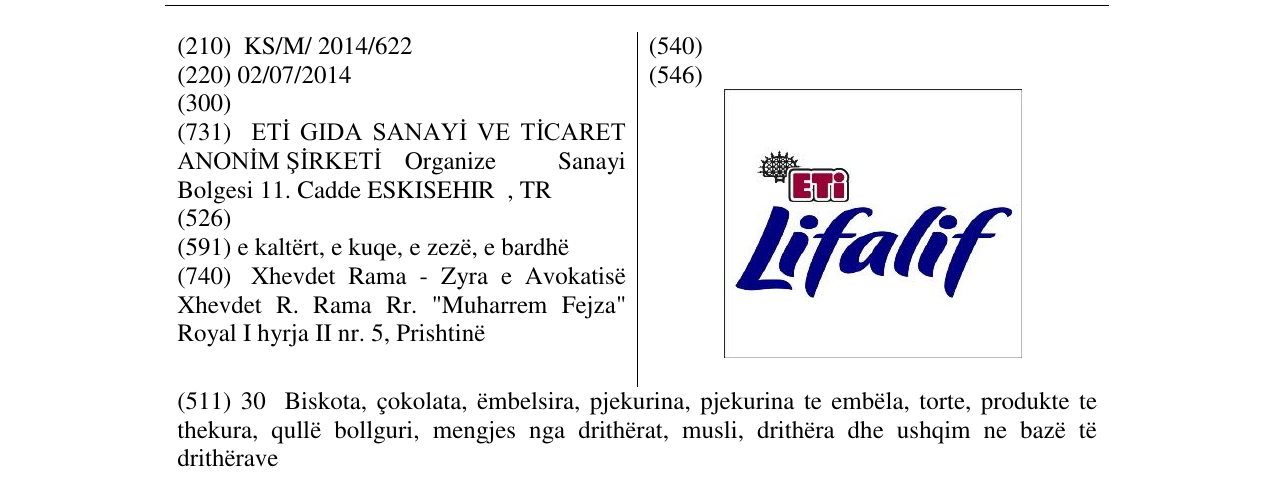Zëri i markës Lifalif në buletin