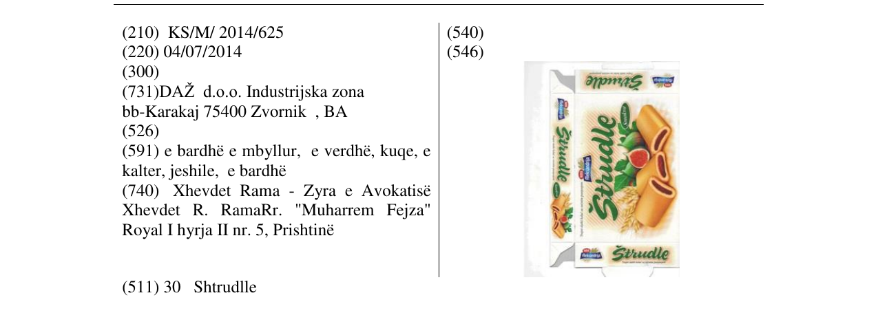 Zëri i markës Markë figurative në buletin