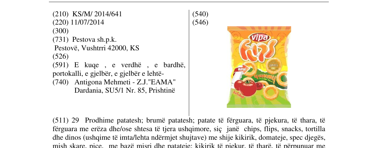 Zëri i markës vipa në buletin