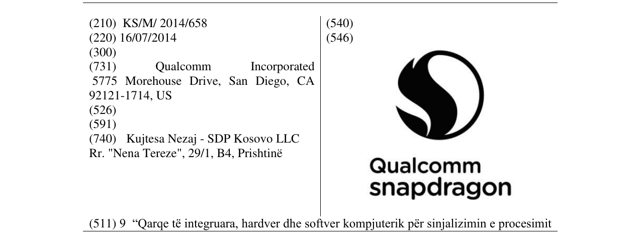 Zëri i markës Qualcomm snapdragon në buletin