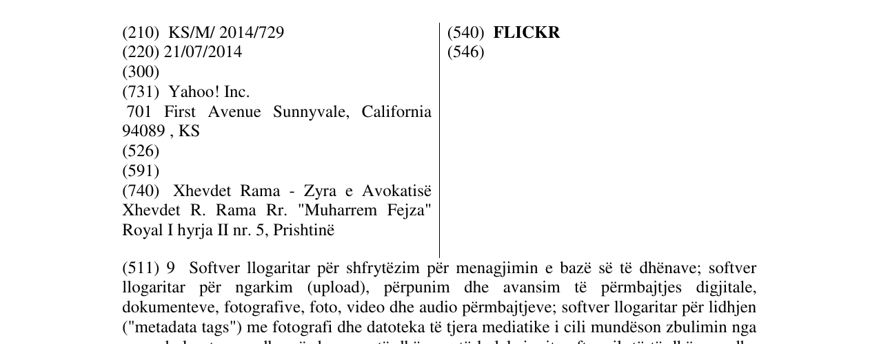 Zëri i markës FLICKR në buletin