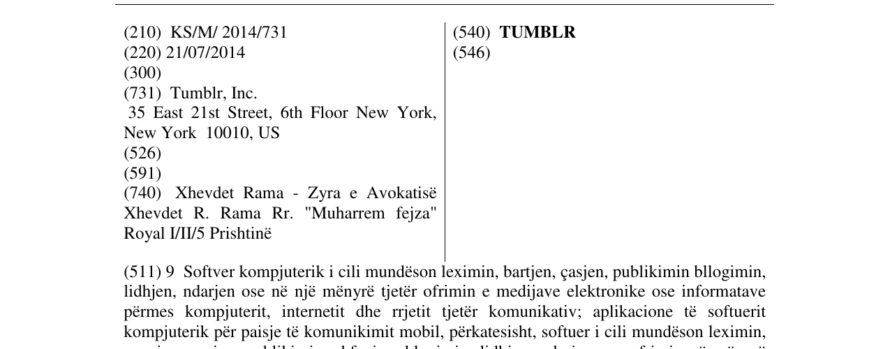 Zëri i markës TUMBLR në buletin