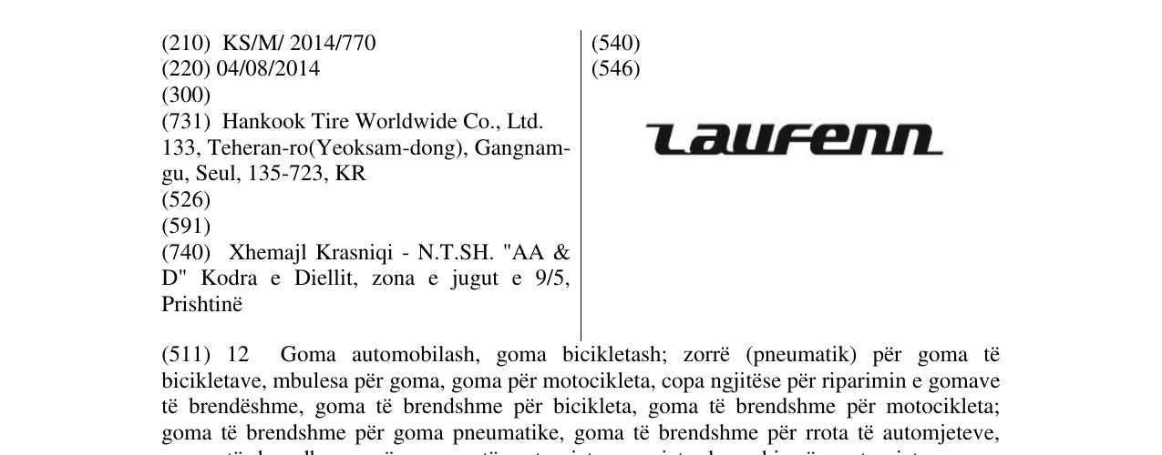 Zëri i markës Laufenn në buletin