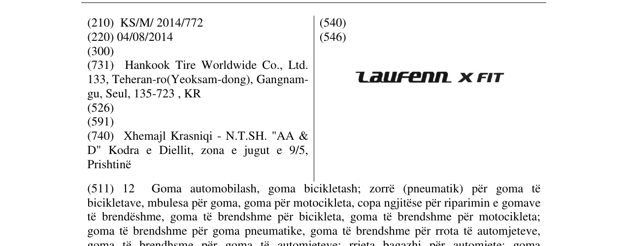 Zëri i markës Laufenn X FIT në buletin