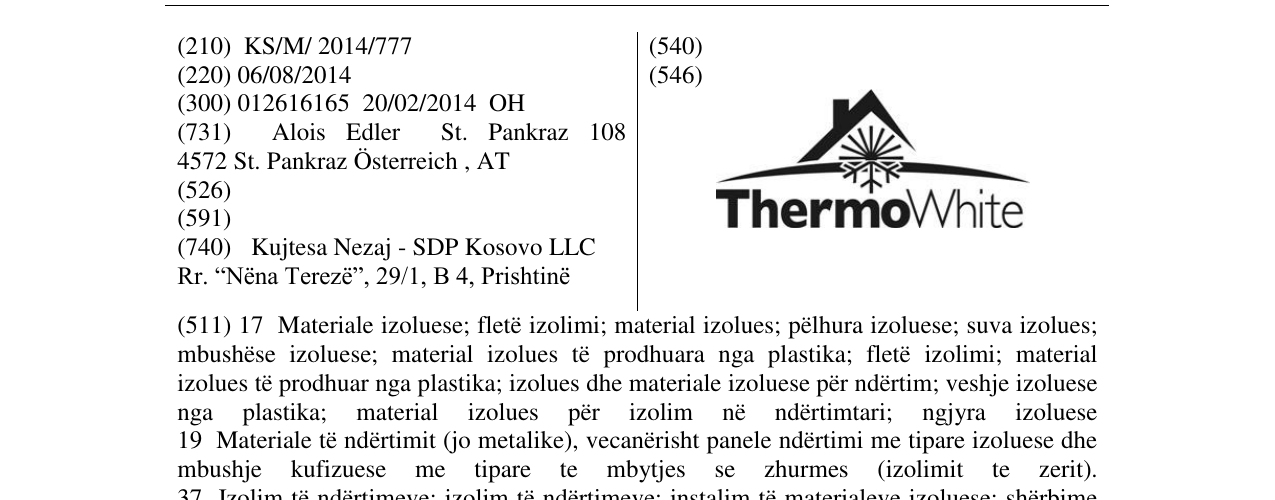 Zëri i markës ThermoWhite në buletin