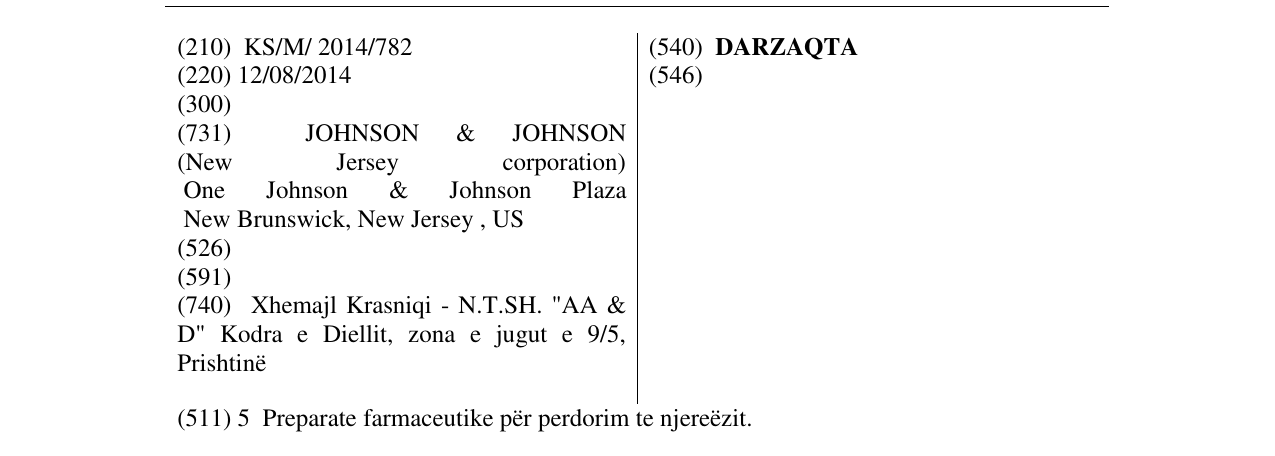 Zëri i markës DARZAQTA në buletin