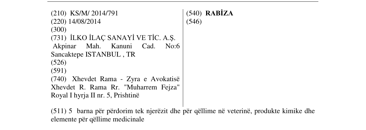 Zëri i markës RABİZA në buletin