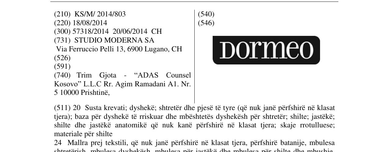Zëri i markës Dormeo në buletin
