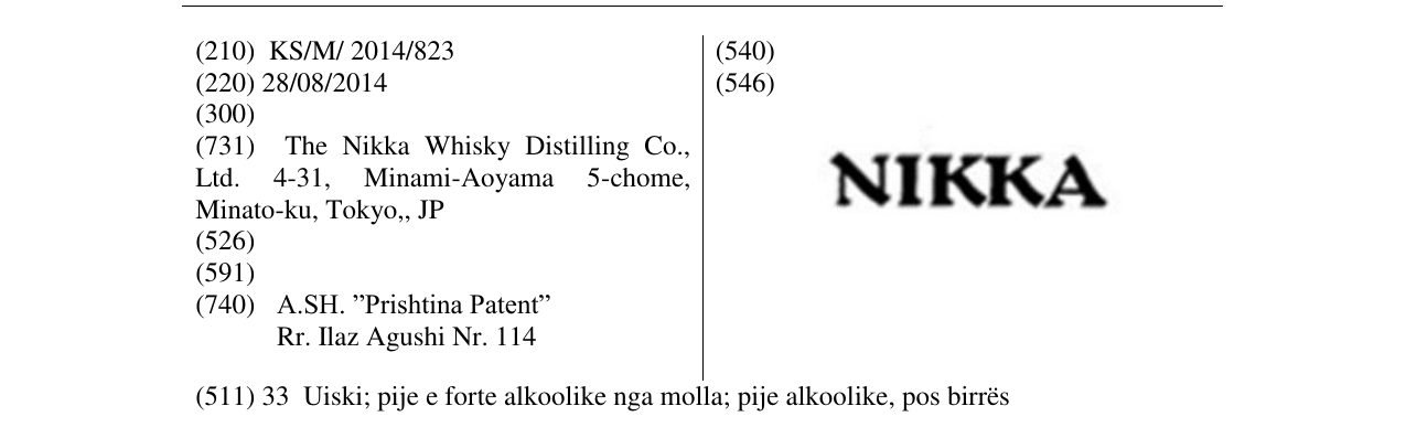 Zëri i markës NIKKA në buletin