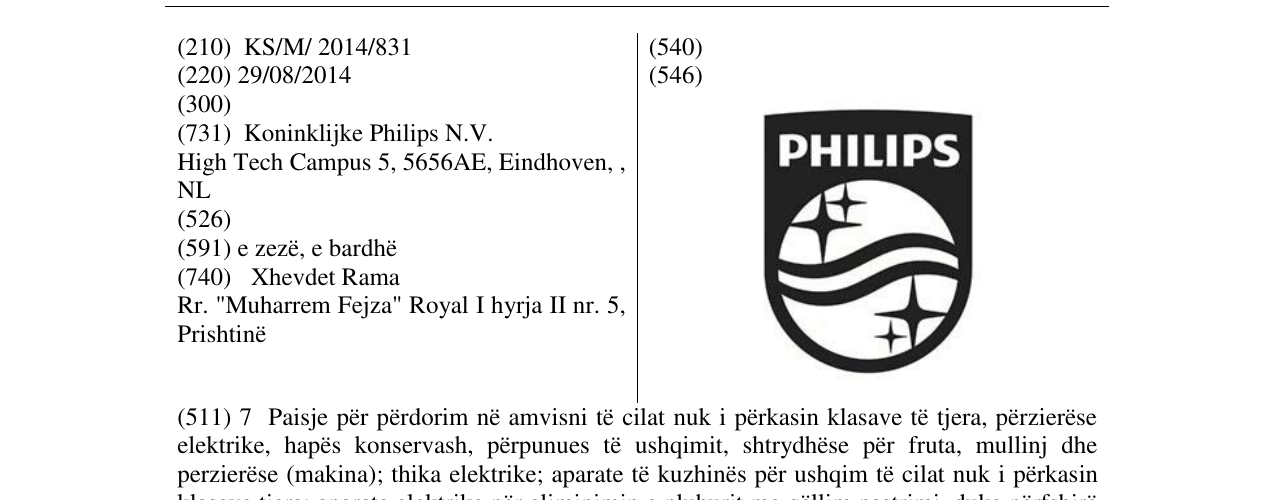 Zëri i markës PHILIPS në buletin