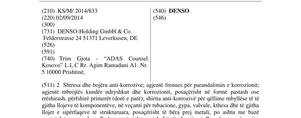 Zëri i markës DENSO në buletin