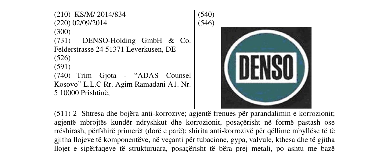 Zëri i markës DENSO në buletin