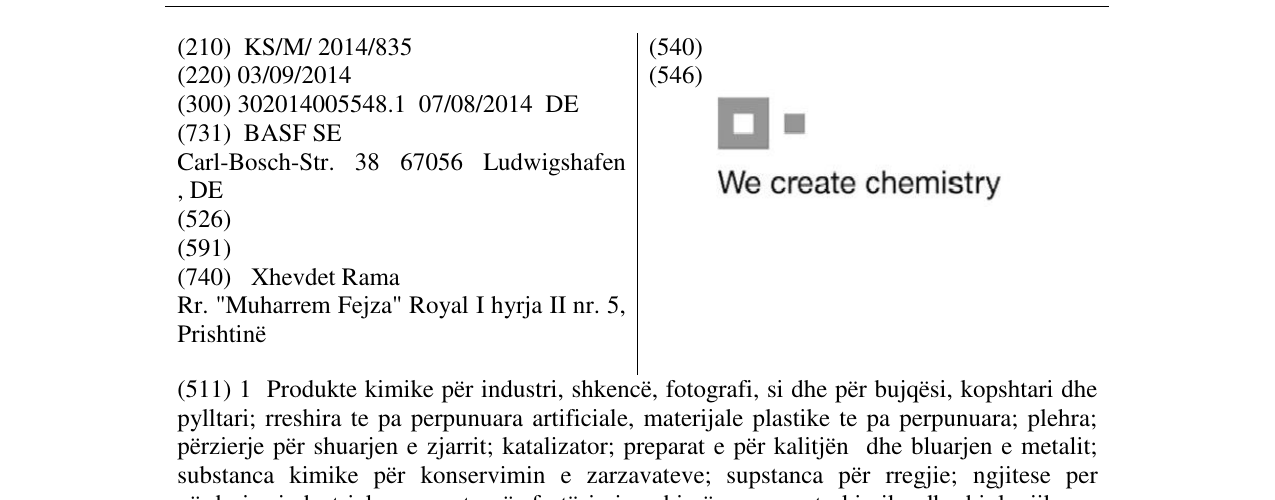 Zëri i markës We create chemistry në buletin