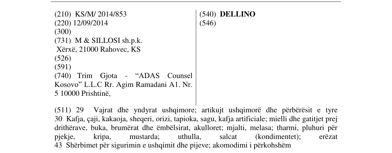 Zëri i markës DELLINO në buletin