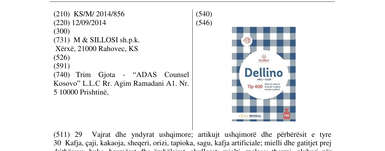 Zëri i markës Dellino 5kg në buletin