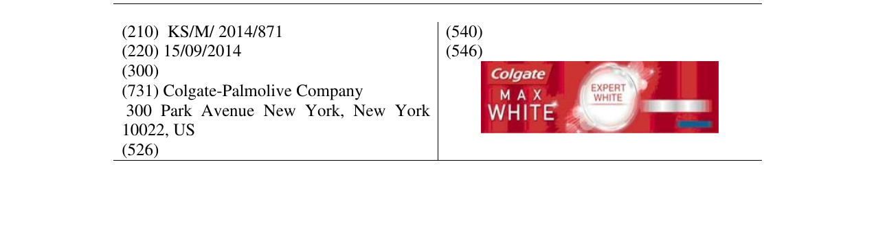 Zëri i markës Colgate MAX WHITE në buletin